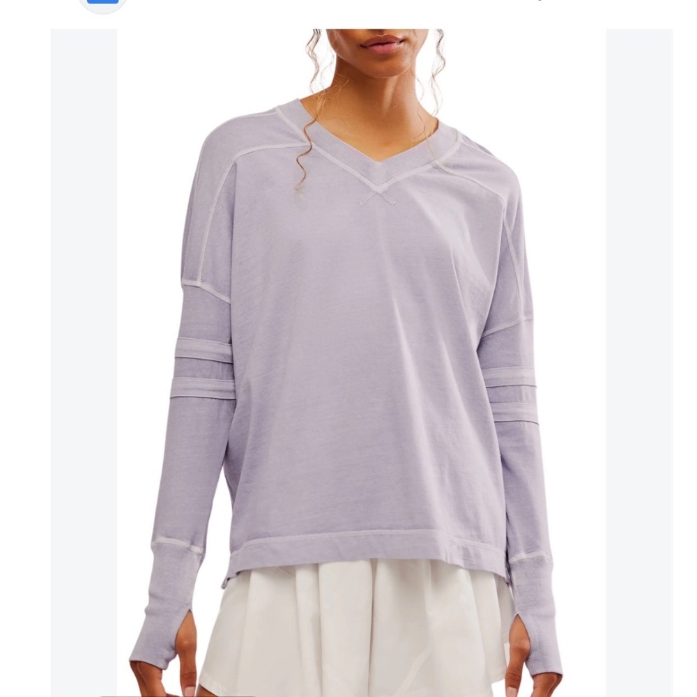 FREE PEOPLE MOVEMENT Lavender All Star Boxy Long Sleeve T Shirt L